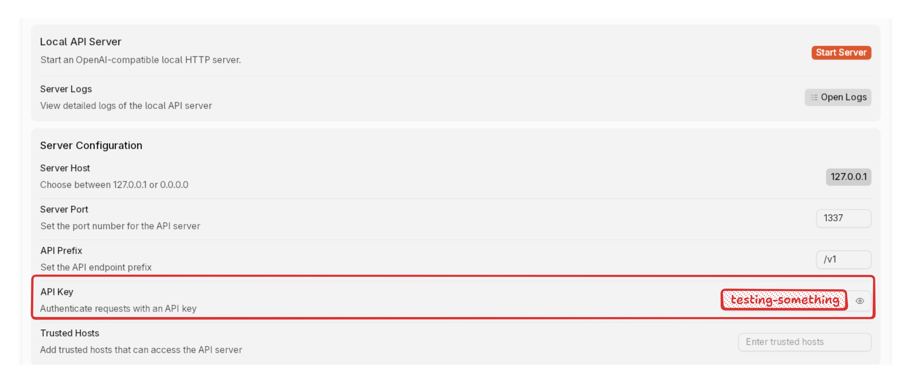 Local API Server