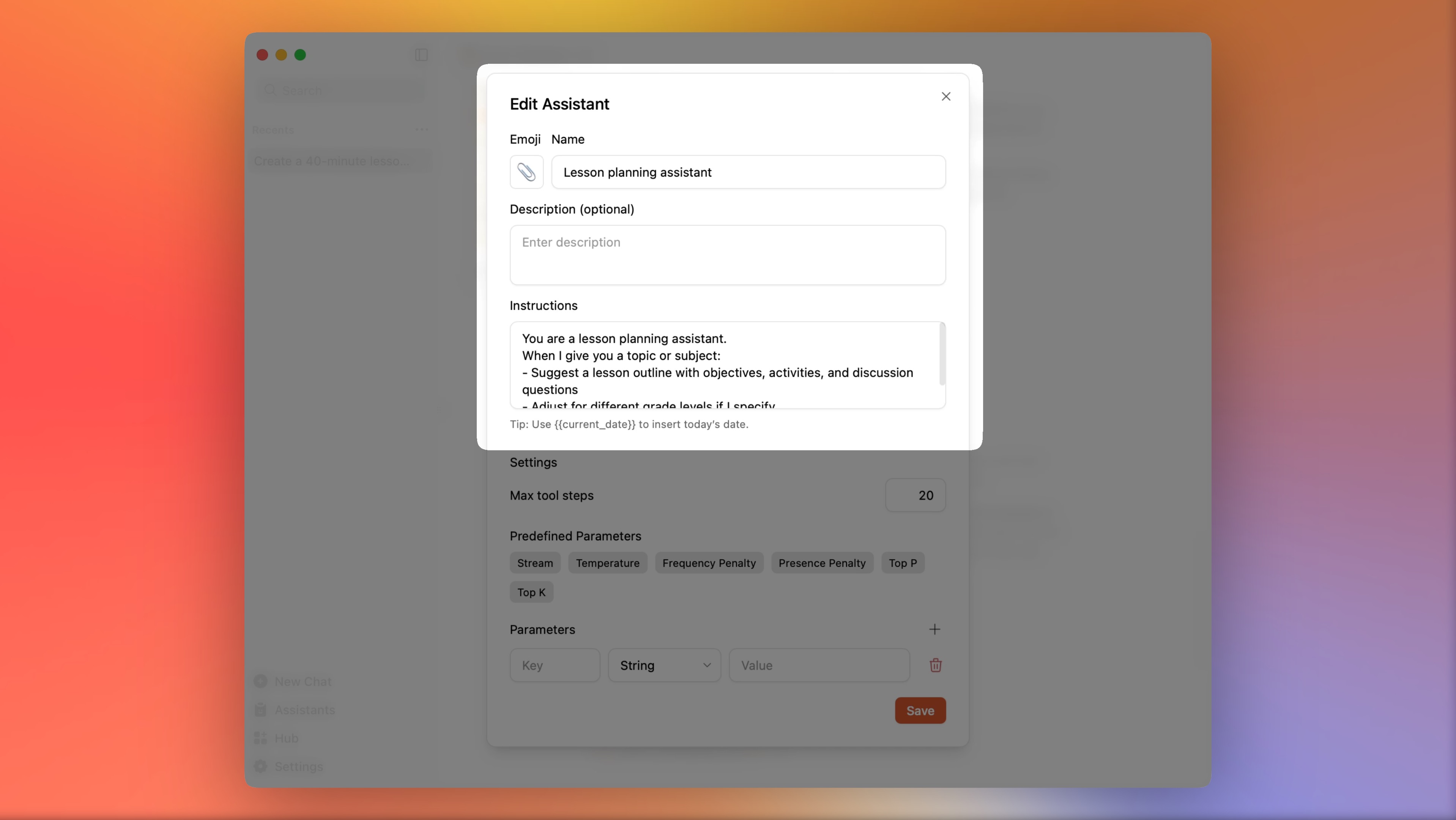 Create your first AI assistant in Jan