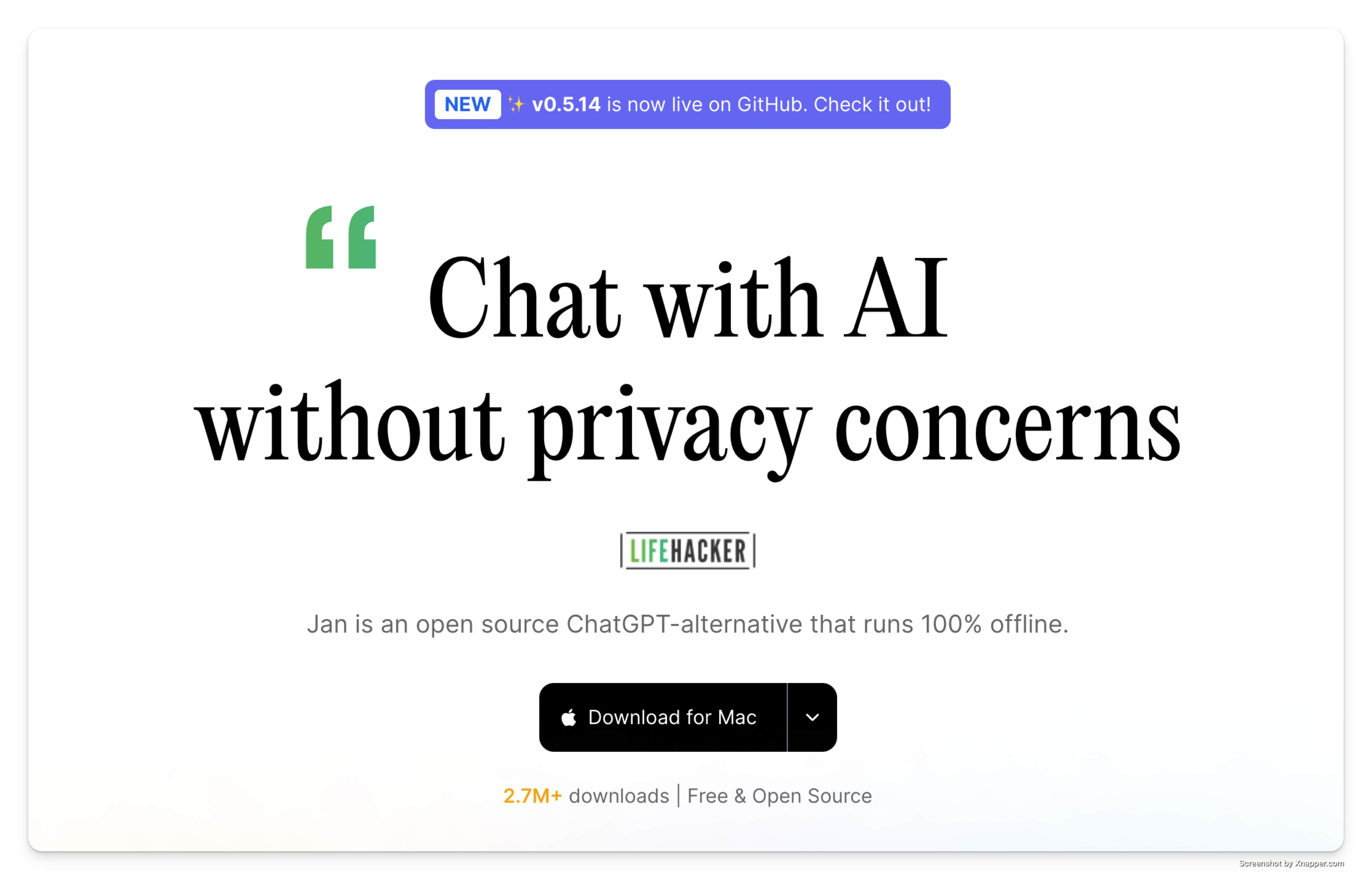 Download Jan for offline AI use